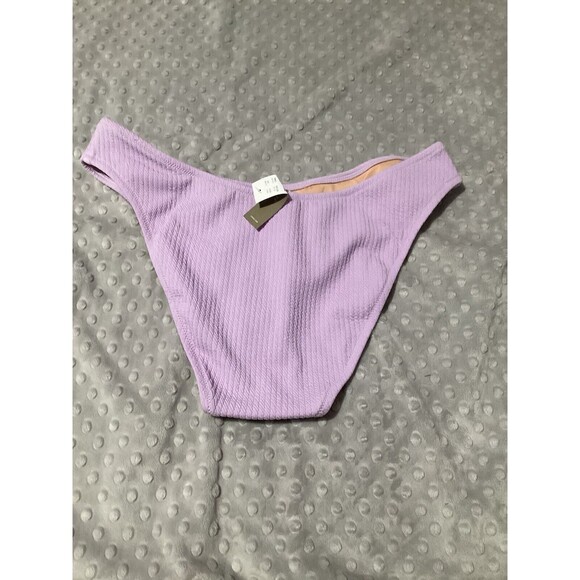 J. Crew High Rise Cheeky Bikini Bottom Lilac Purple Textured XL - Picture 4 of 7